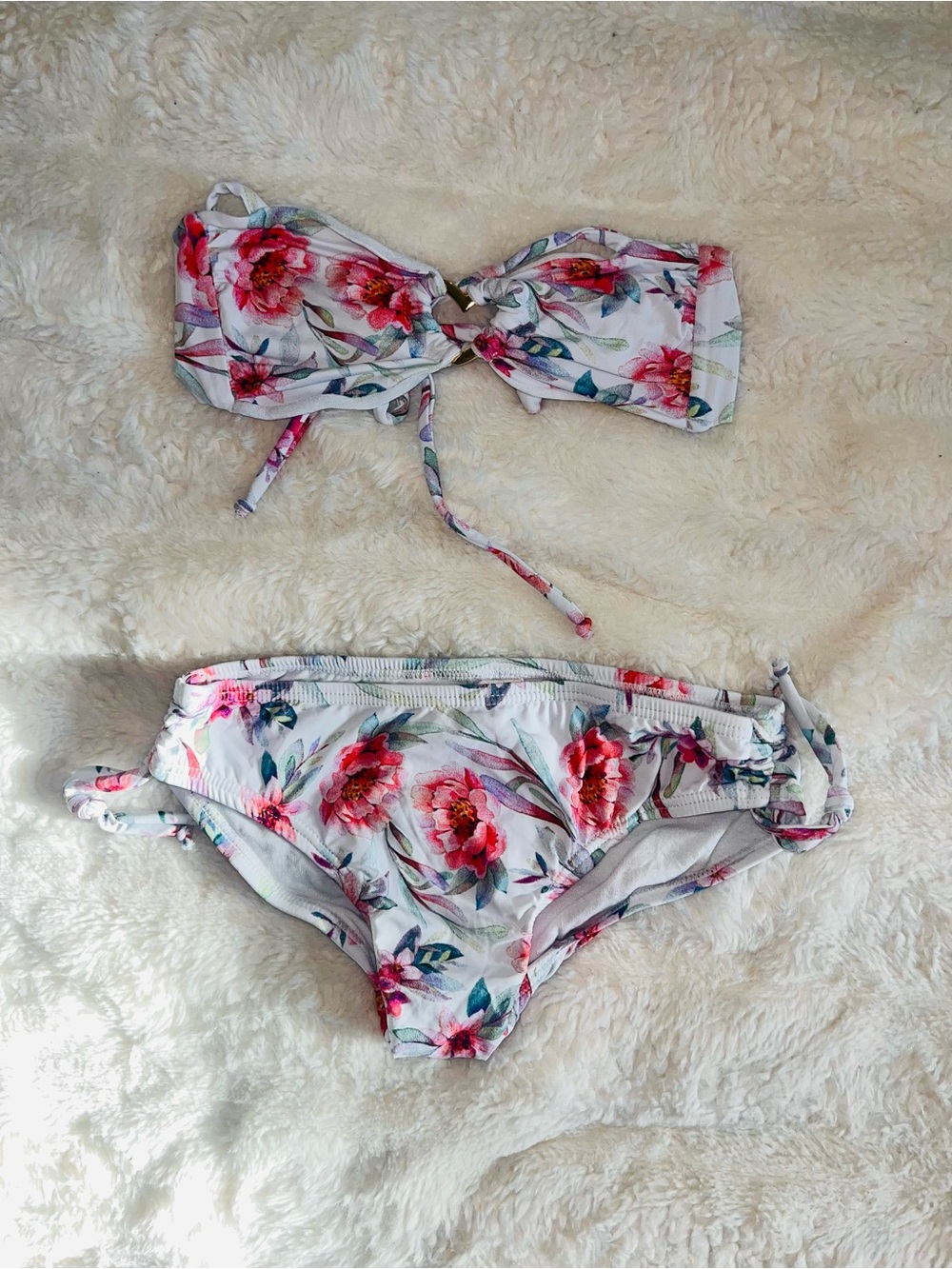 San Lorenzo Kids White Floral Bikini Set 💕